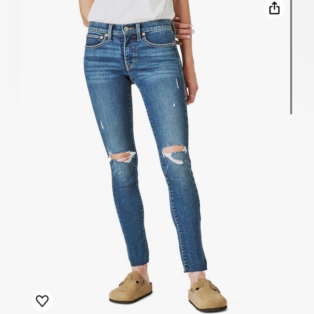 Lucky Brand midrise super skinny ankle Eva distressed jeans  (8) 🌿